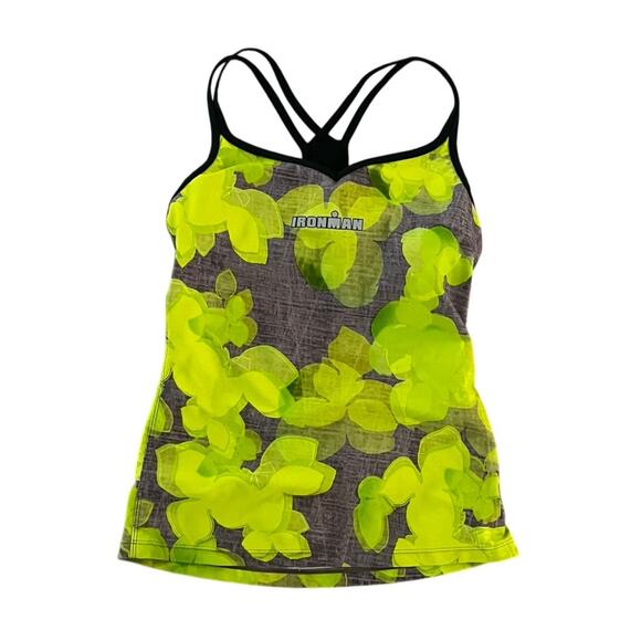 Ironman brand bright yellow and gray tank top - Picture 1 of 8
